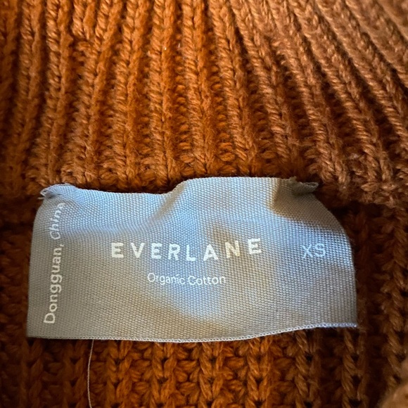 Everlane Chunky Knit Zip Cardigan Organic Cotton Toasted Almond Size XS - Picture 3 of 9